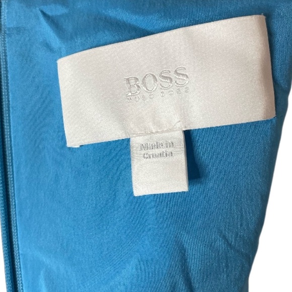 Hugo  Boss Belted Sleeveless Dadorina Dress Blue - Picture 2 of 6